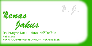 menas jakus business card